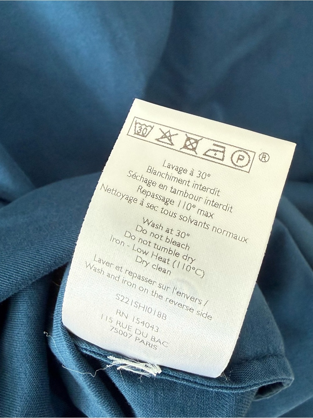 Sezane Davina Indigo Blue Parisian Button-Down Collared Shirt 38/6/Medium - Picture 7 of 8